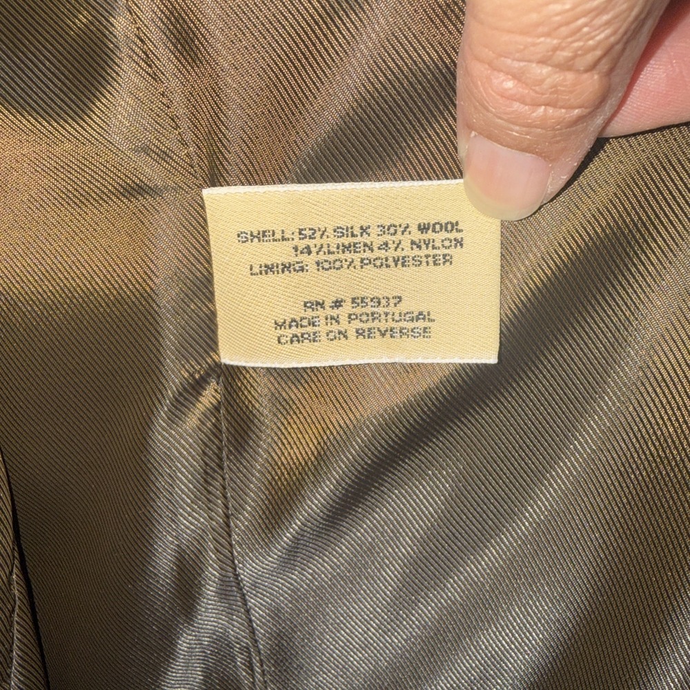 Jos. A. Bank Linen Silk Wool Blend Blazer Medium Beige Excellent Condition - Picture 11 of 12